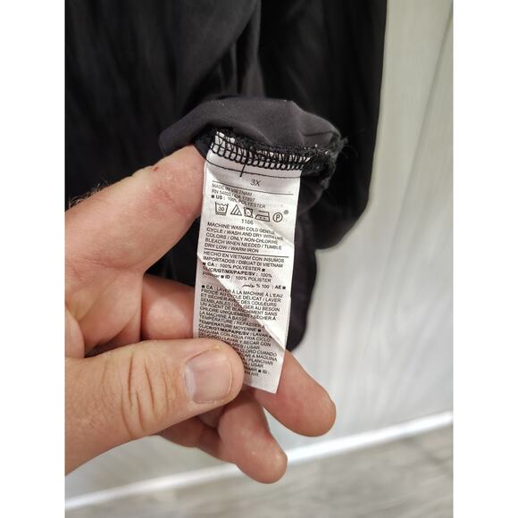 Woman's 3X Black Button Down Shirt Blouse Long Sleeve Whimsigoth Romance Witchy - Picture 5 of 7